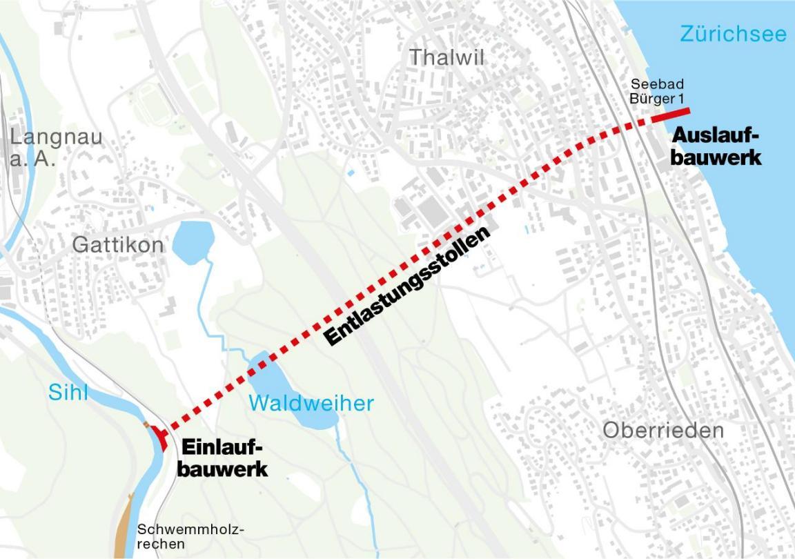 Bauherrenvermessung Entlastungsstollen Thalwil